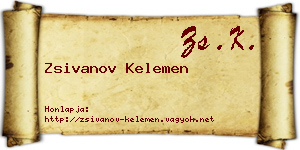Zsivanov Kelemen névjegykártya